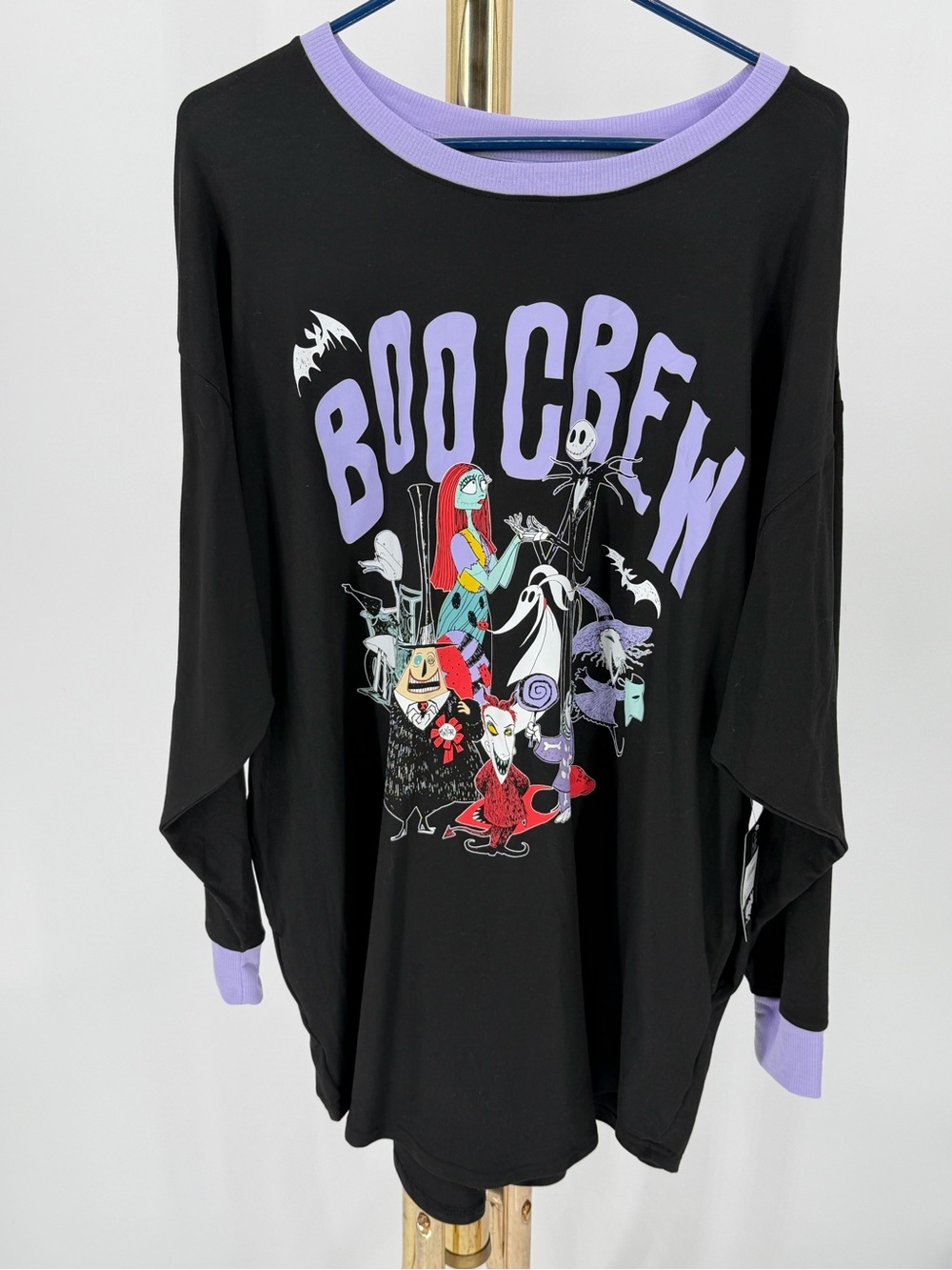 Black & Lavender 'Boo Crew' Graphic Long Sleeve Sleep shirt